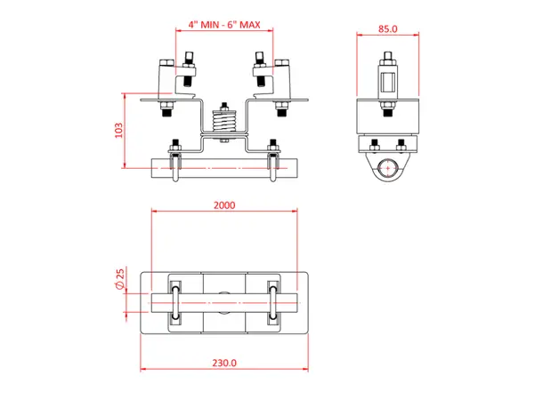 Doughty T84511 SWIVEL ARM - GIRDER MOUNTED 