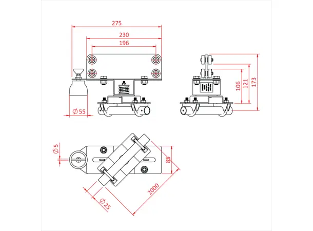 Doughty T84525 SIXTRACK SWIVEL ARM - BRAKED 