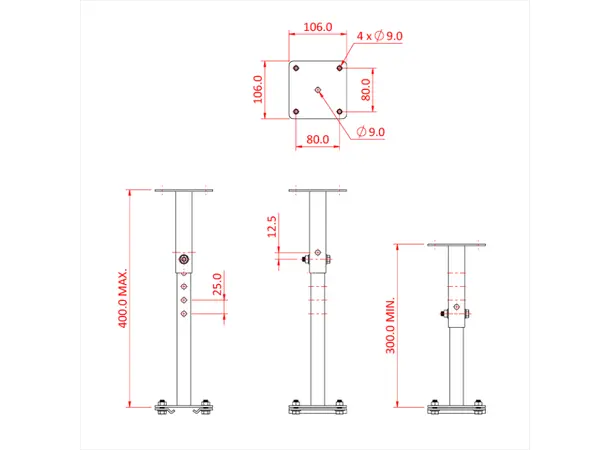 Doughty T85160 STUDIO RAIL 80 EXTENSION BRACKET - ADJUSTABLE supplied with rail 