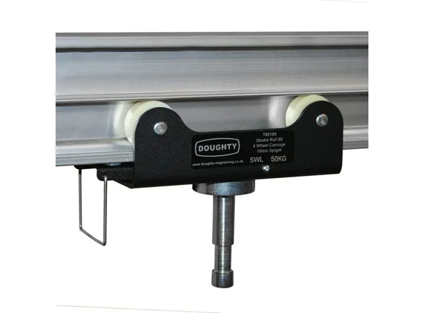 Doughty T85185 STUDIO RAIL 80 4 WHEEL CARRIAGE C/W 5/8" SPIGOT (BRAKE) 