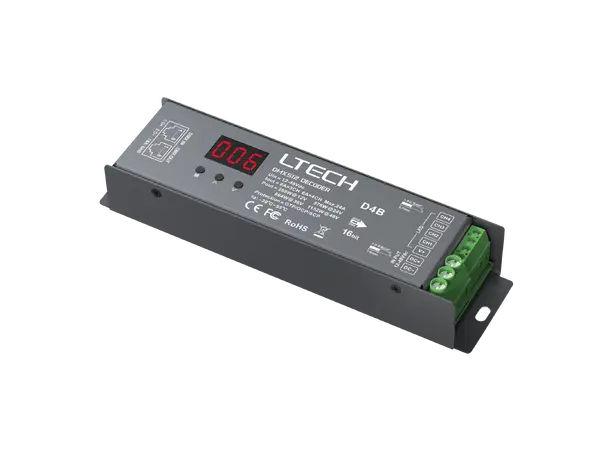 LTECH 8A DMX LED Driver 4x 8A, 8-bit/16-bit, 12-48 V DC 