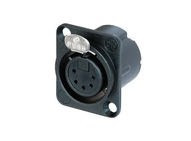 Neutrik NC5FD-LX-BAG XLR chassis 5P Hun Sort 