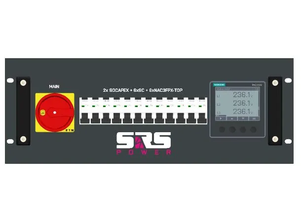 SRS PDU 12x16A,4U,12xRCBO,32A Hybrid H Rear 2xSOCA, 6xSCH, 6xPT, Meter,No Cable 