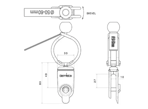 Gerriets G-QUICK 2.0 Ø 50-60 mm, Black 
