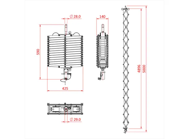 Doughty G1666 PANTOGRAPH 2 SPRING X 5.0M (12Kg SWL) 
