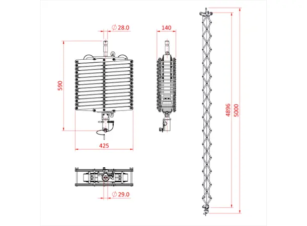 Doughty G1666 PANTOGRAPH 2 SPRING X 5.0M (12Kg SWL) 