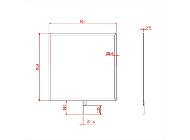 Doughty G3015 24" X 24" FLAT ALUMINIUM FLAG FRAME 