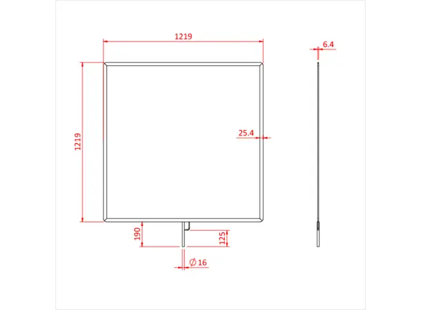 Doughty G3015 24" X 24" FLAT ALUMINIUM FLAG FRAME 