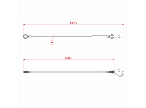 Doughty IP28440 SAFETY BOND 36KG S/STEEL (4MM X 600MM LONG) 