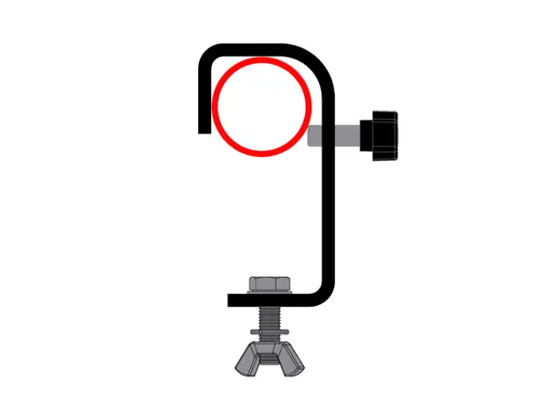 Doughty T2010401 HOOK CLAMP 50mm STANDARD (25 x 6 flat) c/w M10 fixings 