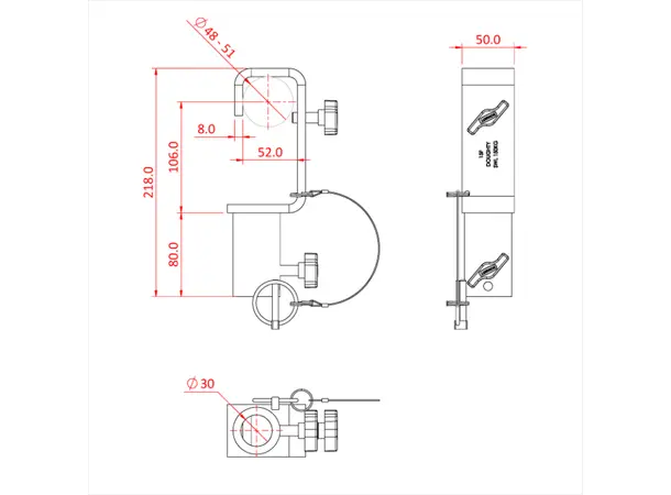 Doughty T20901 HOOK CLAMP TV SPECIFICATION (Black) 