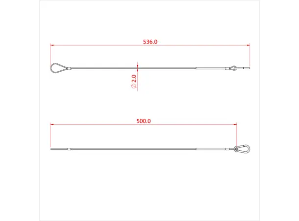 Doughty T2840001 5Kg SAFETY BOND (2mm x 500mm long with M4 Carbine Hook) 