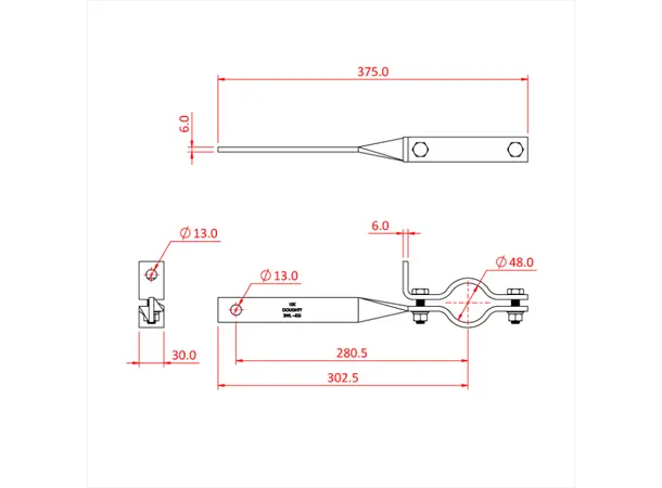 Doughty T31500 BOOM ARM STANDARD (with safety point) 