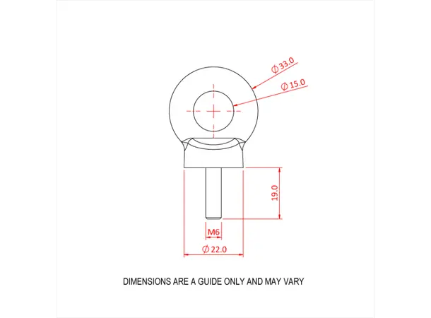 Doughty T42500 EYE BOLT M6 (100 kg) 