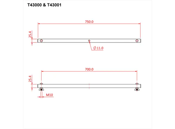 Doughty T43001 TEE BAR 2 LANTERN (Black) 
