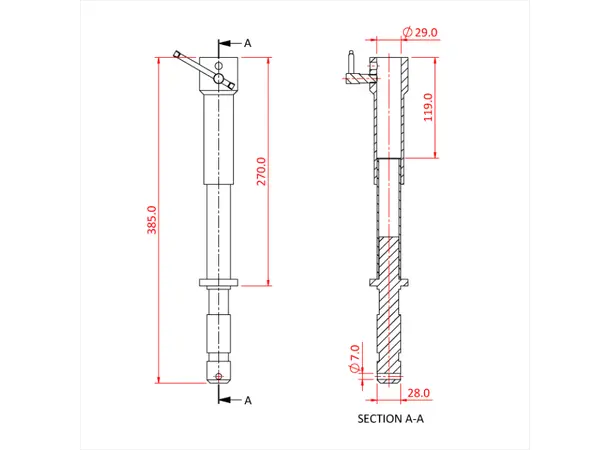 Doughty T44475 675mm LOW LIFT 29mm Spigot/Receiver 