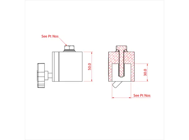 Doughty T50811 M10 BOLT FIXING FOR TEE BAR (CLUB 14/22) 1½" 