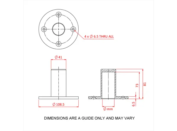 Doughty T52200 32mm SPEAKER INTERNAL HOUSING (Top Hat) 