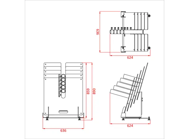 Doughty T54251 TANK TRAP FLOOR STAND (HOLDS 5 X T54250 OR 5 X T54255) 