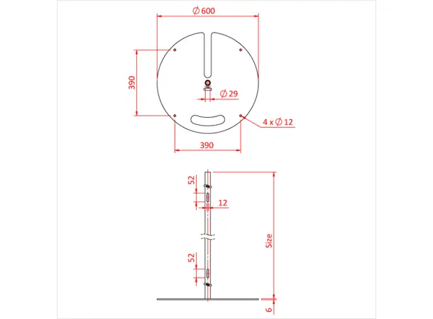 Doughty T54270 LIGHTWEIGHT STAND - 1500MM (White) 