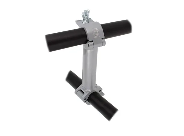 Doughty T57360 PIPE TO PIPE COUPLER 90 degree (250mm centres) (Silver) 