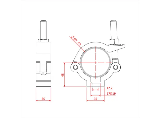 Doughty T57406 SLIMLINE MAMMOTH CLAMP HALF COUPLER (Black) 