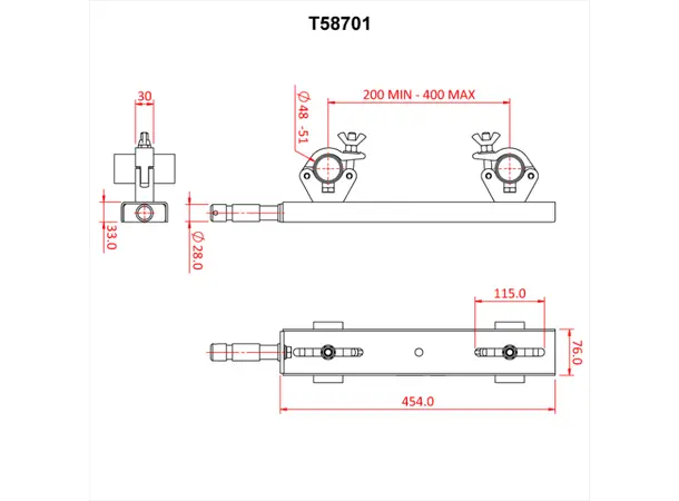 Doughty T58700 LADDER TRUSS ADAPTOR 150mm-250mm CENTRES 