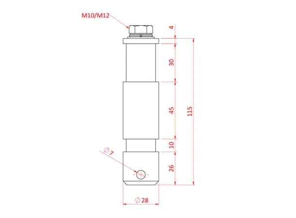 Doughty T74301 M12 FEMALE TV SPIGOT (steel) (EURO Spec.) 