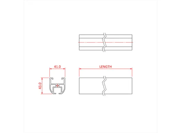 Doughty T81021 DOUGHTY RAIL - STRAIGHT 3.0M - (Black) 