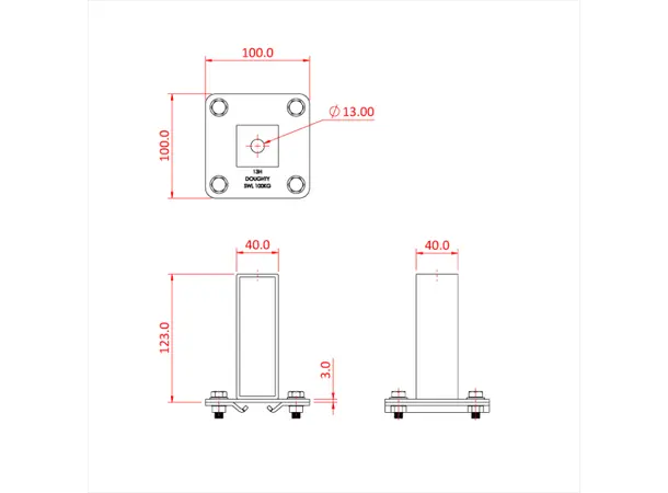 Doughty T84170 STUDIO RAIL ADJUSTABLE STUD HANGER M10 