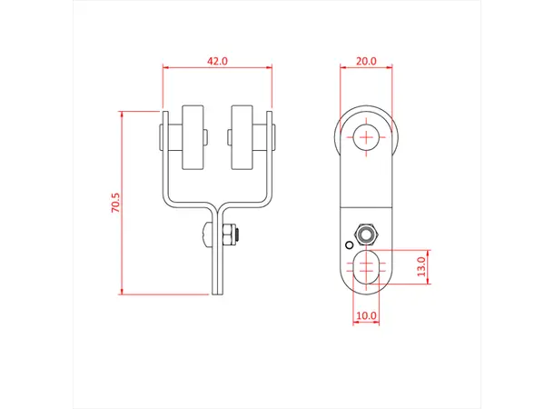 Doughty T84225 CURTAIN CARRIAGE X 5 (steel frame with bearings) 