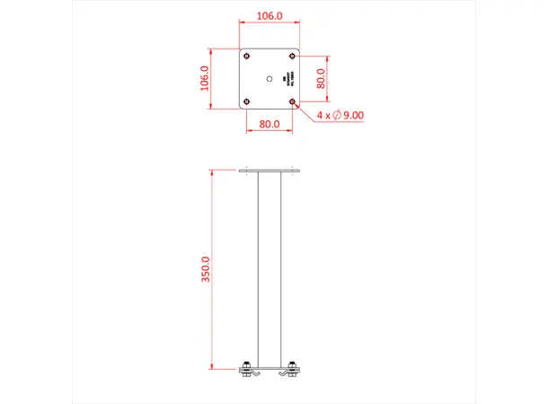 Doughty T85145 STUDIO RAIL 80 EXTENSION BRACKET - 350MM 