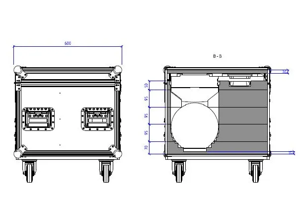 Ayrton Kyalami (6) Flightcase w/ Foam Wheels, 8 handles,4 plates, 120x60, Logo 