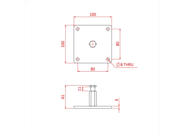 Doughty G1176 SNAP-IN MOUNTING PLATE (100mm X 100mm) 