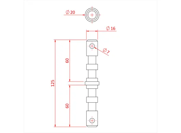 Doughty G1195 SPIGOT 16mm X 16mm GRIP (aluminium) 