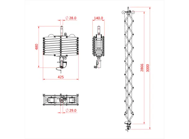 Doughty G1662 PANTOGRAPH 2 SPRING X 3.0M (12Kg SWL) 