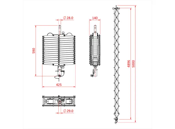 Doughty G1686 PANTOGRAPH 4 SPRING X 5.0M (27Kg SWL) 