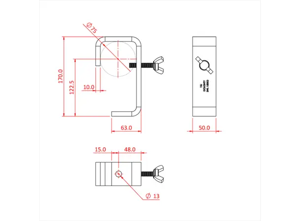 Doughty T21810 HOOK CLAMP 75mm HEAVY DUTY 