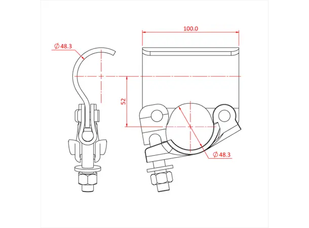 Doughty T24950 SCAFFOLD WRAPOVER BOARD SUPPORT (Colour may vary Silver to Gold) 