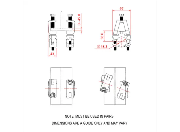 Doughty T29498 GRAVLOCK SWIVEL COUPLER (per pair) 