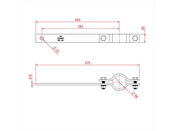 Doughty T30600 BOOM ARM STRAIGHT 