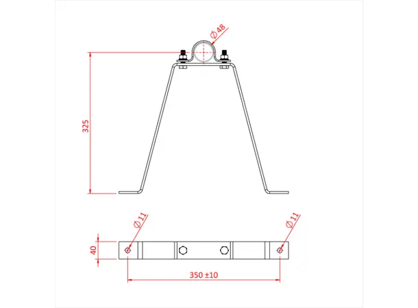 Doughty T33300 PIPE TO WALL BRACKET (300mm Stand off) 