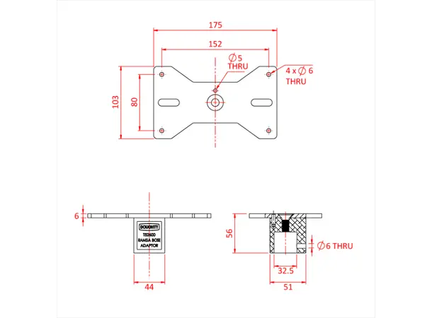 Doughty T52600 RAMSA/BOSE SPEAKER ADAPTOR (32mm) 