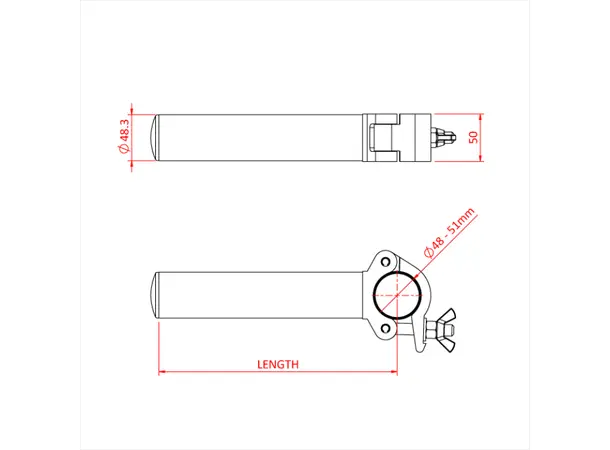 Doughty T57315 BOOM ARM 500mm (Silver) 