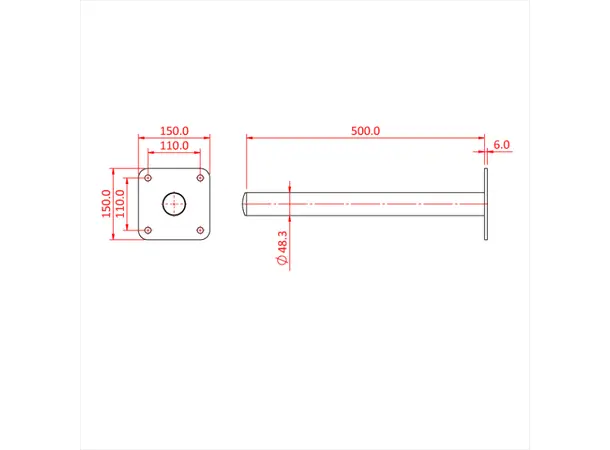 Doughty T57330 WALL MOUNTED BOOM ARM M (Silver) (25KG WLL) 