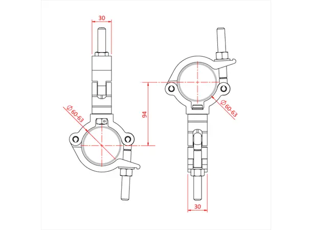 Doughty T57423 SLIMLINE MAMMOTH CLAMP SWIVEL COUPLER (Black) 