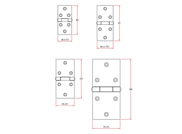 Doughty T62700 HINGE 1.50" (back flap type) 