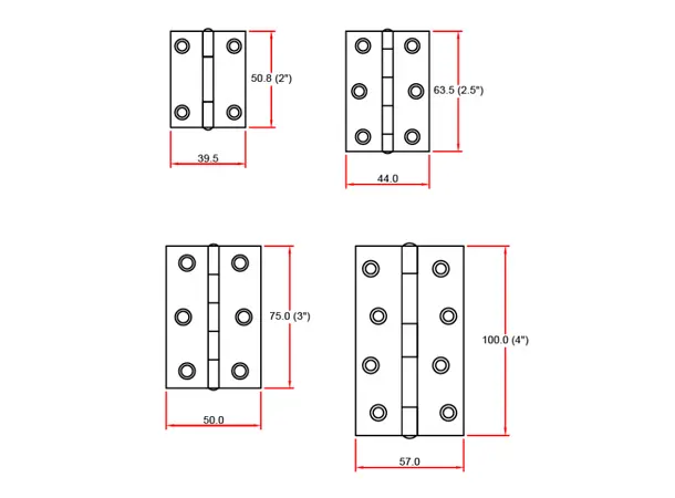 Doughty T63500 HINGE 2.5" (butt type) 