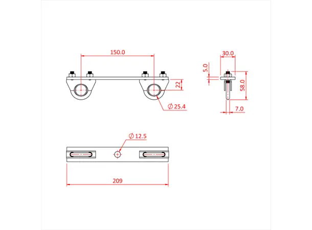 Doughty T63754 PARALLEL BRACKET (150mm centres) 