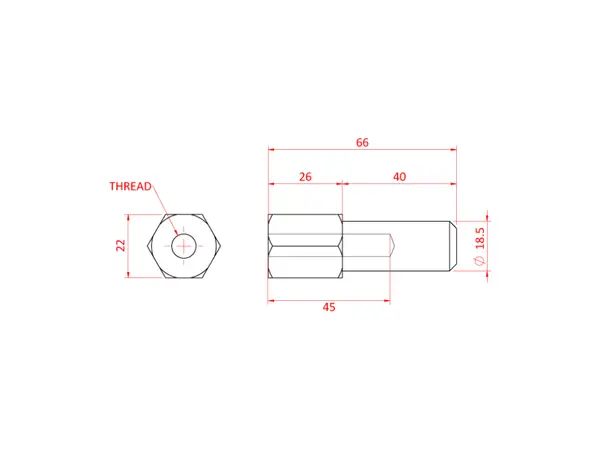 Doughty T73500 STANDARD SPIGOT M12 (aluminium) 